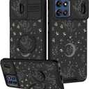 for Moto G Stylus 5G 2025/2026 Case - Women Girls Cute Boys Phone Cover Design Slide Camera Cover with Ring Stand Holder Cases for Motorola G Stylus 5G 2025/2026, Moon Stars