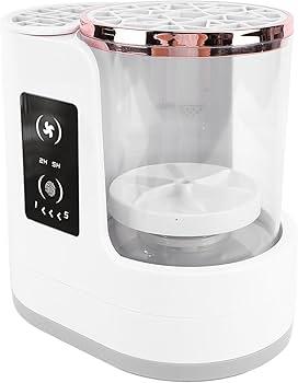 Makeup Brush Cleaner Machine, High-Speed 850RPM Cleaning, 2H/5H Timer, Portable Makeup Brush Cleaner, Easy Disassembly, Quick Dry, for Travel, Everyday Use, Professional Beauty Routine