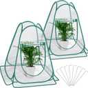 Pop Up Greenhouse Cover, Mini Greenhouse PVC Gardening Plant 2-Pack, Portable Small Green House for Indoor Outdoor, Sunshine Room Backyard Flow