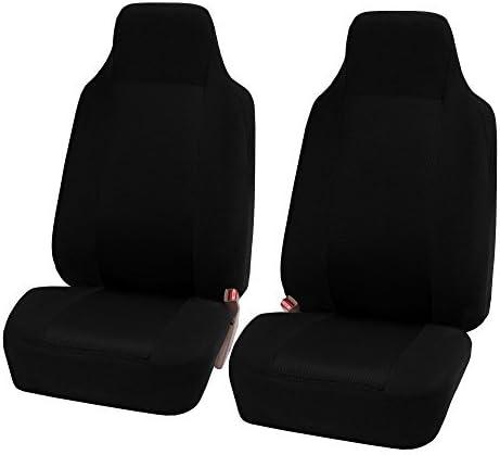 FH Group Car Seat Covers High Back Classic Cloth Front Pair Set with Gift, Easy to Install - Universal Fit for Cars, Trucks & SUVs (Black) FB102102
