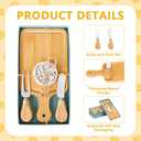 6 Sets Bridal Baby Shower Prizes for Game Winners Bamboo Square Mini Charcuterie Cheese Boards Butter Spreaders Forks with Thank You Tags Gift Box for Guests Wedding Birthday Party Favors