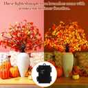 Aurelema 6 Pcs Fall Lighted Eucalyptus Leaves Branches with Timer 120 LEDs Light up Artificial Fall Stems for Vases Battery Operated Lit Autumn Decorations for Home Tabletop Thanksgiving Decor