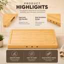 4-in-1 Noodle Board Stove Cover, Lightweight Wooden Stovetop Cover and Cutting Board for Electric, Glass, and Gas Stoves, Multi-Purpose Countertop Work Surface (Bamboo), 31"L x 20"W