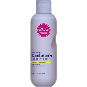 eos Cashmere Body Oil, Vanilla Cashmere, 24 Hour Moisture, Plant-Based Squalane to Soothe, Soften And Smooth Dry Skin, Body Oil, 6 fl oz