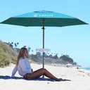 AMMSUN 8ft Large Beach Umbrellas for Sand with Sand Anchor, Air Vent, hook