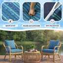 Patelai 2 Set Outdoor Deep Seat Cushions 24x24, 6 Inch Thick Replacement Patio Furniture Cushions with Backs, Washable Cover UV Waterproof & Fade Resistant Chair Pads for Wicker (Blue Stripe)
