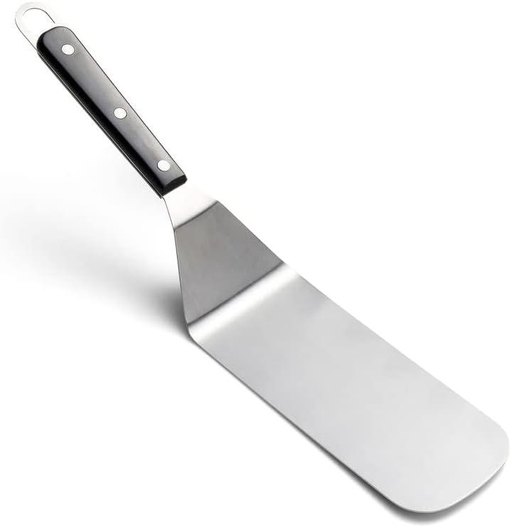 Fox Run Griddle Spatula, Non-Slotted, Stainless Steel,Silver 17,5"x3", Key & Castle Bottle Brush