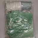 140Pcs Sage Green Paper Plates and Napkins, Sage Green Party Supplies Include Green Scalloped Plate Paper Napkin Cup Plastic Cutlery for Baby Shower, Wedding, Birthday