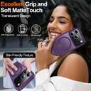 2 x MOZOTER for iPhone 17 Pro Case with Kickstand,[Compatible with MagSafe] [12FT Military Grade Protection] Slim Translucent Matte Shockproof Phone Case,6.3",Purple