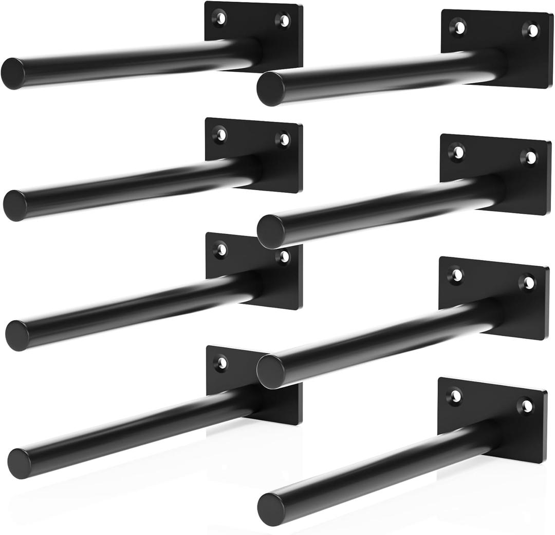 2 x 8Pcs/Set 4inch Floating Shelf BracketsBlind Shelf SupportsHidden Brackets for Floating Wood Shelves with Screws and Wall Plugs (6inch)