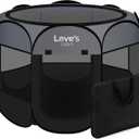 Love's cabin Pet Puppy Dog Playpen, Small Dog Tent Crates Cage Indoor/Outdoor, Portable Playpen for Cat, Foldable Pop Up Dog Kennel Playpen with Carring Case, Removable Zipper Top, Dark Grey