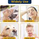 KLLEYNA Shower Head Hose Attachment for Sink/Tub Faucet - ON/OFF Jets Sprayer for Dog Wash/Bathtub Cleaning/Baby Bath/Hair Rinse, Tap Extender Water Nozzle for Bathroom Kitchen Utility Garden Basement