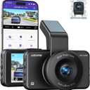 AZDOME ADAS Dash Cam Front and Rear 4K+1080P, Free 64GB Card, WiFi 6 Dashcam, Voice Control Dash Camera for Cars, Car Camera with Parking Assist, G-Sensor 24H Parking Mode Loop Recording (M17 Pro)