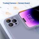 Miracase Designed for iPhone 14 Pro Max Phone Case with Screen Protector,[Upgraded Enhanced Camera Protection],Shockproof Liquid Silicone Case with Microfiber Lining,6.7 inch, Lavender Gray