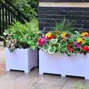 14 Bundles Artificial Plants Outdoor, Faux Greenery Stems UV Resistant Plastic Bushes Real Touch Fake Shrubs with Flexible Leaves for Garden Porch Patio Window Box Planter Fence Outdoor Decor