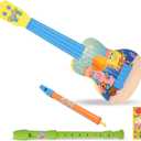 SpongeBob SquarePants Kids Guitar Instruments, 16 Inch Play Ukulele Musical Flute My First Music Instrument Toy Set with Bookmark for Children