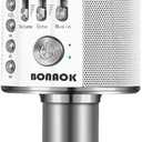 BONAOK Wireless Bluetooth Karaoke Microphone,3-in-1 Portable Handheld Karaoke Mic Speaker Machine Home Party Birthday for All Smartphones Q37 (Space Gray)