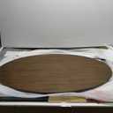 Solid Wood Oval Coffee Table with Cross Metal Legs, 43.3in Modern Industrail Center Table with Open Shelf Cocktail Tea Table for Living Room Bedroom, Rustic Brown 1811NC