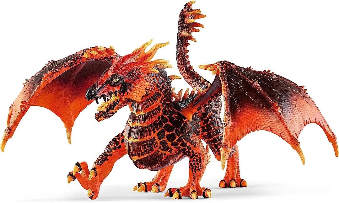 schleich ELDRADOR CREATURES - Lava Dragon, ELDRADOR CREATURES Red Dragon Toy Figurine with Moveable Wings, For Children Ages 7+