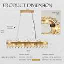39" Modern Gold Rectangle Crystal Chandelier Light Fixtures for Kitchen Island Luxury Linear Crystal Chandeliers for Dining Room 16-Light Long Hanging Pendant Lighting for Entryway Foyer Bar, 39.4" * 11.8" * 8.6"
