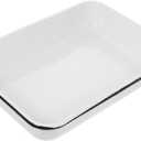 Luxshiny Enamel Baking Pan 13.77X9.64X2.55In Nonstick Food Baking Tray Multifunctional Heat-Resistant Kitchen Storage Tray for Pancakes Cookies Bread