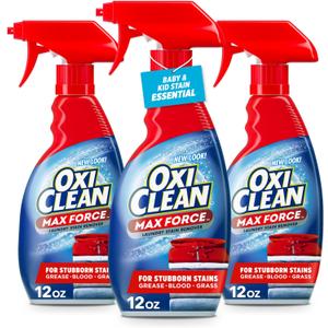 OxiClean Max Force Laundry Stain Remover Spray, Newborn & Baby Essentials, Stain Treater, 12 fl oz, 3-Pack