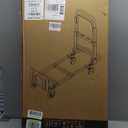 Upgraded 3 in 1 Aluminum Folding Hand Truck, 600lbs Capacity, Heavy Duty Convertible Dolly with Retractable Handle and 4 Rubber Wheels, Collapsible Cart for Moving Home, Office, Warehouse (Red) 