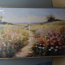 KISSFOX Vintage Wild flower Path Landscape Canvas Wall Art Spring Farmhouse Nature Floral Framed Wall Art Rustic Cottagecore Botanical Painting Art Prints Artwork For Living Room Bedroom Kitchen (12x16 in)