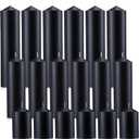 MTLEE 18 Pcs Set of 3 Pillar Candles Bulk 2 in x 3, 6, 8 Long Burning Clean Unscented Smokeless Pillar Candles for Wedding Emergency Lanterns Ceremony Party(Black)