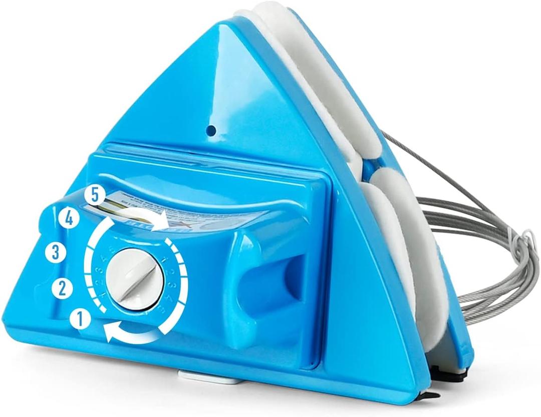 Double Side Magnetic Window Cleaner,Adjustable Magnetic Double Window Glass Wiper Glider Washing Brush Equipment Cleaning Brush Wiper Tools for High-Rise and Car Glazed Windows Thickness 4-30mm (1 Count (Pack of 1))