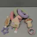 Itzy Ritzy Spiral Car Seat & Stroller Activity Toy - Stroller & Car Seat Toys for Ages 0 Months and Up - Hanging Toys Include Dangling Ring, Mirror and Textured Ribbons (Pastel Rainbow)