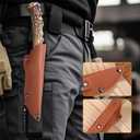 Plys Fixed blade knife with leather sheath, Handmade Forged Stainless steel,Outdoor camping,survival,Hunting knife Gifts for Men