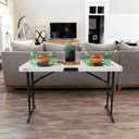 LIFETIME 80387 4-Foot Commercial Adjustable Folding Table, Almond