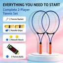 Magicorange Tennis Rackets for Adults 2 Players Recreational Tennis Racquet Set for Beginners and Professional with 4 Tennis Balls, 3 Overgrips, 1 Bag, 27"