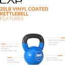 CAP Vinyl Coated Cast Iron Kettlebell, 20 LB Home Gym Weight