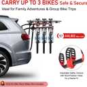 BeBecome Bike Rack for Car, 3 Bike Trunk Mounted Bike Rack for SUV, Car Bike Rack with Foldable Frame, Anti-Scratch Foam Padding and Secure Straps, Fits Sedan Hatchback Minivan