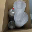 Lallisa 100 Sets Clear Plastic Cups with Dome Lids and Colorful Straws, Disposable Slushie Smoothie Cups PET Beverage for Party Iced Coffee Cold Drinks Juice Milkshake Fruit Tea Dessert(16 oz)