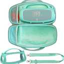 JCHPINE Silicone Cover and Hard Travel Case for JBL Charge 4 / Charge 5 Portable Bluetooth Speaker Accessories (Teal Case, NOT for Wi-Fi Version)