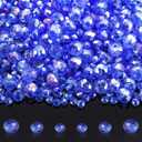 WILLBOND 600 Pcs Crystal Glass Beads for Jewelry Making Bulk Suncatcher Faceted Rondelle Loose Gemstone for Valentine's Day, Irish Holiday, Easter Bracelet DIY Crafts 8mm, 6mm, 4mm(Blue AB Color)