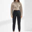 AJISAI Women's High Waisted Joggers with Pockets Yoga Pants for Running Lounge (Dark Grey)