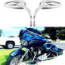 Chrome Motorcycle Side Mirror for Road King Street Electra Glide Road Glide Dyna Softail Rearview 1982-2018 2019 2020 (Chrome#1)