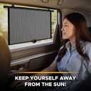 EcoNour Window Shades for Car Baby (2 Pack) | Retractable car Window Shade for Baby for Sun Protection for Kids, Passengers & Pets in The Back Seat | Car Window Covers for Trucks | (20x22)