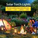 Solar Torch Lights Outdoor, IP65 Waterproof with Realistic Flickering Flame - Auto On/Off Garden Lights for Patio, Yard, Pathway, Enchanting Party Decor (6Pack)