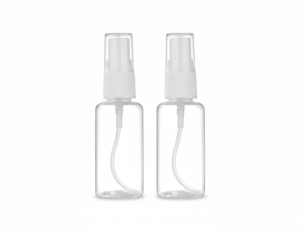 Spray Bottle, 1oz/30ml Small Plastic Fine Mist Spray Bottles, Mini Empty Travel Bottles with Funnels and Labels 2 Pack