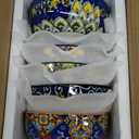 vancasso Cereal Bowls Set of 6, Bohemian Ceramic Soup Bowls, 28 oz Colorful Bowls Set for Kitchen, Dishwasher & Microwave Safe for Salad, Pasta, Rice, Oatmeal, Fruit