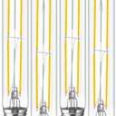 Tubular Light Bulb 7.3 Inch Dimmable T10 LED Bulb E26 6W 60 Watts Edison Bulbs 4000K White Light,185mm Long for Wall Sconces, Pendant, Livingroom, 4-Pack