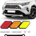 povtii Tri-Color Grille Decor Badge, Personalized Creative Grille Insert Trims, Front Grille Decoration Compatible with 4 Runner RAV4, Exterior Car Accessories (Style D)