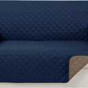 Reversible Loveseat Sofa Covers Couch Cover Furniture Protector(Loveseat, Navy/Camel) (Loveseat-Oversized(54"))