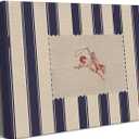 Vintage Striped Rodeo Canvas Wall Art Western Cowboy Rustic Country Retro Horse Painting Picture Wall Decor Mid Century Wild West Farmhouse Poster Artwork for Living Room Bedroom Decorate,Framed (24L''x16W'', Blue lines-Framed)