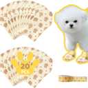 Disposable Dog Booties (20PCS+Bandage Roll), Waterproof & Breathable Paw Protectors & Covers for Small, Medium Dogs, Puppies & Cats, Wound Care, Recovery & Prevent Licking Pet Foot Wrap Shoes (Small)